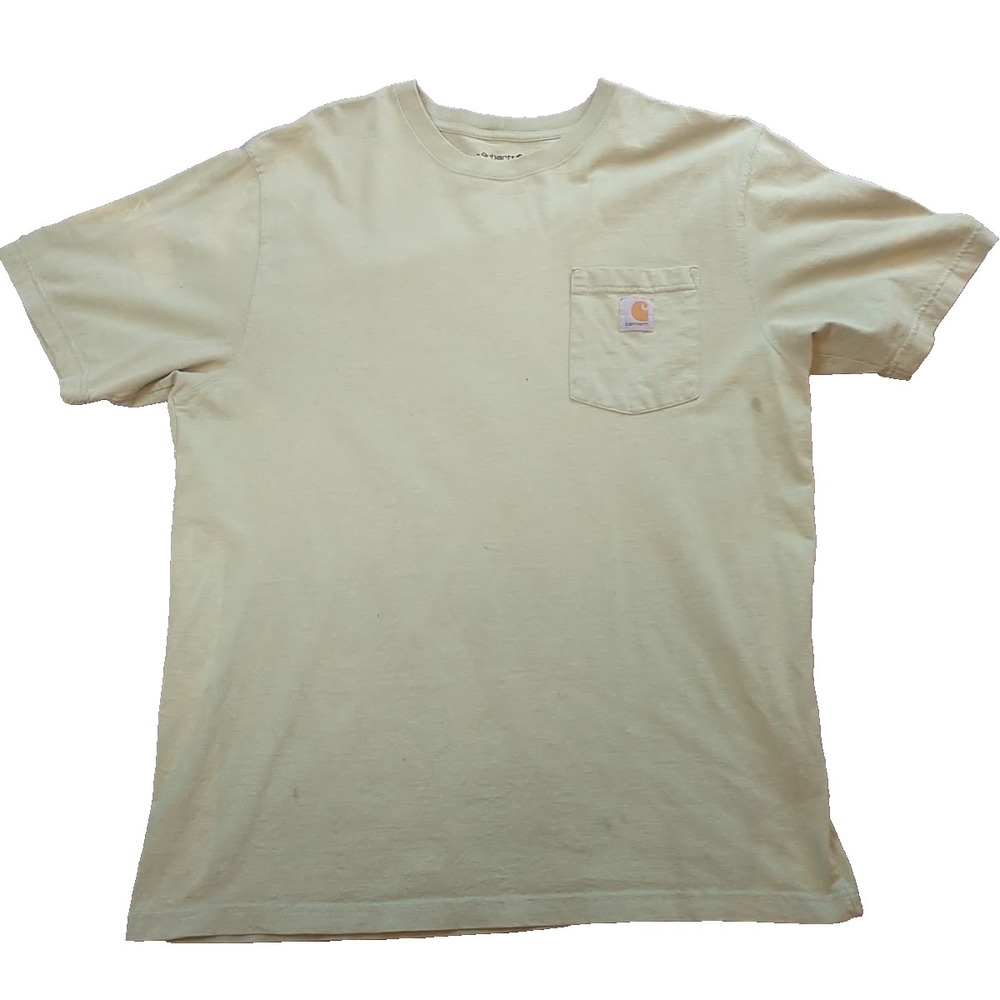 Carhartt K87 Mens Pocket T-Shirt Light Green Short Sleeve Workwear Size Large